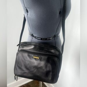 Vintage 1980s Liz Claiborne Black Leather Crossbody Bag US